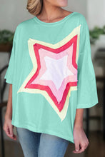 Women Colorblock Star Patched Oversized Tee | S-XL