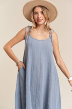 LED3479-MINERAL WASHED COTTON LONG DRESS
