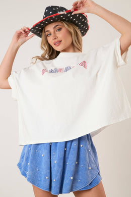 America Embroidered Patch Tee