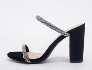 Black Heel with Jeweled Straps