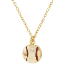 Gold-Dipped Baseball Figure Pendant Necklace