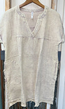 Washed Vneck Dress Sand Beige