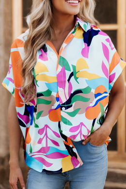 LDC  Abstract Leafy Print Short Sleeve Shirt