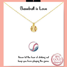 Gold-Dipped Baseball Figure Pendant Necklace