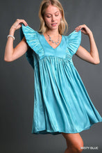 Non-Stretch Satin Dress with Side Pockets