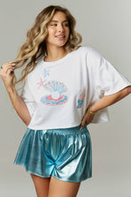 Seashell Sequin Patch Cropped Tee