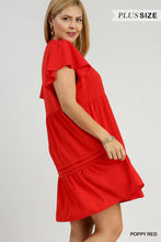 Split Neck Solid A-Line Dress with Piping