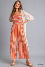 Smocked Detailed Wide Bottom Jumpsuit with Elastic Shoulder