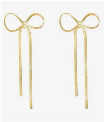 18k Gold Plated Stainless Steel Bow Stud 3