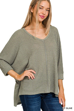 Olive 3/4 sleeve sweater