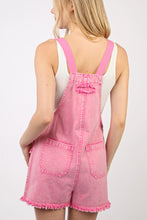 WASHED DENIM CASUAL OVERALLS - PINK