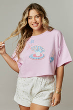 Seashell Sequin Patch Cropped Tee