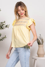MULTICOLOR EMBROIDERY WOVEN TOP