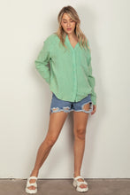 VERYJ OVERSIZED WASHED WOVEN TOP-SAGE