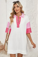 Stripe Patchwork Short Sleeve Dress