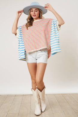 Stripe Block Oversized Tee