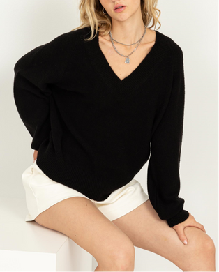 Hyfve Black V Neck Sweater