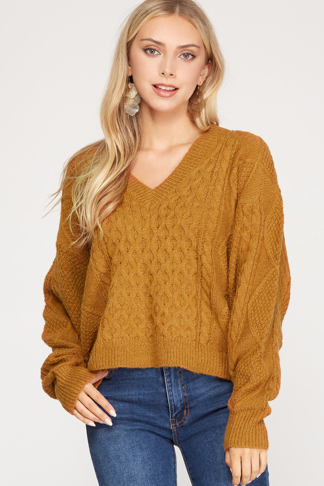 She and Sky Camel Sweater