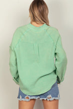 VERYJ OVERSIZED WASHED WOVEN TOP-SAGE