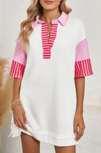 Stripe Patchwork Short Sleeve Dress