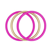 What's Hot Hot Pink/Gold Set of 3 Bangle Bracelets