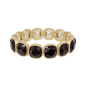 What's Hot Squared Crystal and Gold Stretch Bracelet