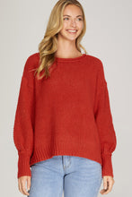 She and Sky Round Neck Long Sleeve Sweater Top