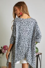 Boat Neck Leopard Flare Tunic- Brown