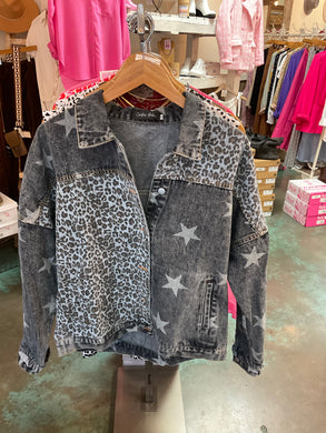 Oversized Cactus Babe Denim Star Jacket