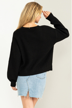 Hyfve Black Round Neck Cropped Sweater