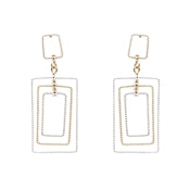 What's Hot Gold/Silver Multi Layered Rectangle Earring