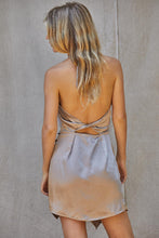 By Together Taupe Halter Satin Dress