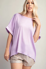 GLAM-CUFFED DOLMAN SLEEVE TOP LAVENDAR