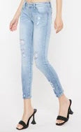KanCan Mid Rise Ankle Skinny Distressed Jeans