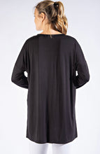 Rae Mode Black Long Sleeve V Neckline Top