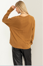 Hyfve Brown Long Sleeve Oversized Knit Top