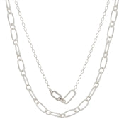 What's Hot Textured Chain with Rhinestones Layered 16"-18" Necklace