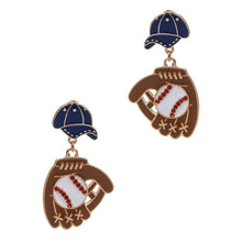 Baseball Shaped Enamel Post Earring