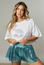 Seashell Sequin Patch Cropped Tee