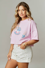 Seashell Sequin Patch Cropped Tee