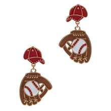 Baseball Shaped Enamel Post Earring