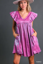 Non-Stretch Satin Dress with Side Pockets