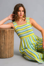 Smocked Detailed Wide Bottom Jumpsuit with Elastic Shoulder