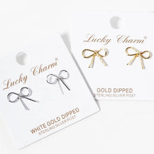 Gold Dipped Bow Knob Stud Post Earrings