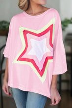 Women Colorblock Star Patched Oversized Tee | S-XL