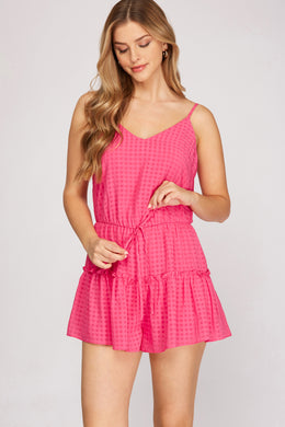 She and Sky Hot Pink Romper