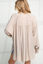 Easel Mineral Washed Button Up Top