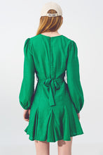 Q2 Kelly Green Long Sleeve Flare Dress