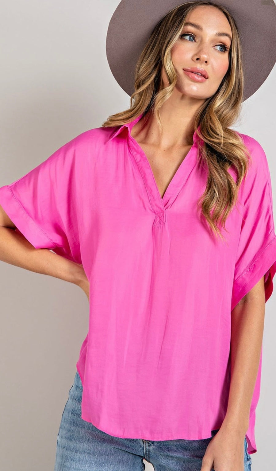 Eesome Candy Pink Short Sleeve Top