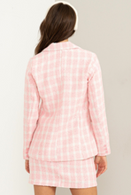 Hyfve Pink and White Plaid Woven Blazer